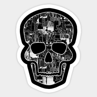 Skull Art Supply Sticker